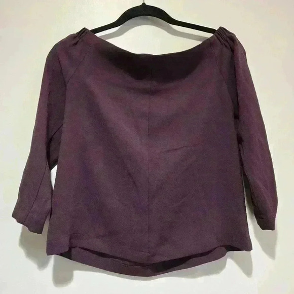 Aritzia Babaton Rodrigo Off-shoulder Top Burgundy Size XXS #025 - Picture 3 of 6